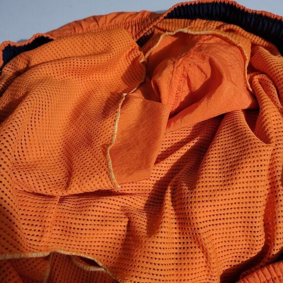 Speedo Men's XL Mesh Lined Pockets Elastic Tie Waist Orange Swim Trunks Shorts - Picture 9 of 10